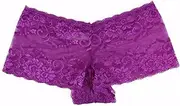 [Generic] 3 x Womens Plus Size Lace Shorts Boyleg Underwear Panties Undies Lingerie Purple 16