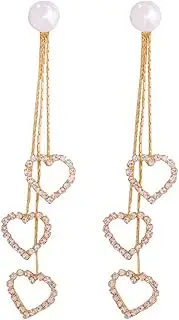 [oaaua] Heart Drop Earrings for Women Valentines Day Earrings Long Heart Crystal Dangle Earrings Love Heart Earrings Jewelry Gifts for Girls