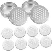 ibasenice 10pcs Hollow Threaded Aluminum Box Foil Scent Booster Car Capsules Cup Air Freshener Diffuser for Home Fragrant Canisters Tin Diffuser Aluminum Tin Jars Refillable Dishwasher Balm