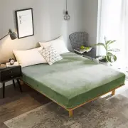 Flannel Bed Sheets Winter Warm Plush Fitted Sheet Soft Mink Elastic Bedspread