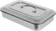 OATIPHO Stainless Steel Tray with Lid Square Box for Nail Tools Tattoo Piercing Instruments Design for Professional Use for Space