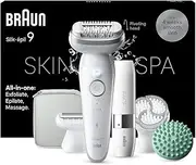 Braun Silk-épil 9 SkinSpa All-in-One Set, Women's Epilator/Hair Remover for Long-Lasting Hair Removal, Facespa Facial Hair Remover, 9-381, White/Silver