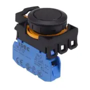IDEC CW Series Black 22.3mm Maintained Flush Push Button Switch 1NO IP65