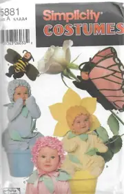 Simplicity Andrea Schewe Costumes Pattern #5881-Toddlers Flower-Bee-Butterfly