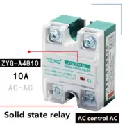 ZYG-A4810 single-phase solid state relay AC90-250V AC-AC AC24-480V 10A SSR-10AA