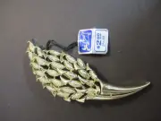 Vintage Signed CORO Geometric Leaf Pin Brooch 4" NOS with tags