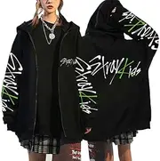 [Flyself] Mens Womens Y2k Zip Up Hoodie Kpop MANIAC Long Sleeve Pullover Top Hooded Sweatshirt E-Girl 90s Streetwear Jacket Jumper