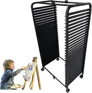 Classroom Art Drying Rack,Oil Painting Drying Rack with Wheels,30 Shelves,Suitable for Home and Art School Canvas Rack Art Storage