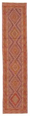 Vintage Hand-knotted Runner Rug 2'9" x 12'4" Traditional Wool Carpet