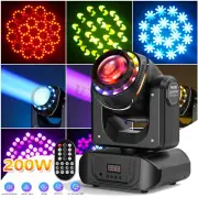 200W Stage Light LED RGBW Moving Head Beam Light DMX Disco DJ Party Gobo Light