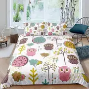 v5682 Bed Sheets Cartoon Owl Pattern Duvet Cover Set Children Bedroom Decor Bed Sheets IU5682