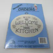 Simplicity Counted Cross Stitch Kit w/ Frame You Are Welcome to Help Clean Vtg