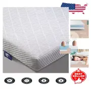 Extra Firm Twin Memory Foam Mattress Topper - Machine Washable & Non-Slip
