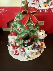 Fitz & Floyd Christmas Tree With 3 Snowmen Cookie Jar Sooo Cute!!!