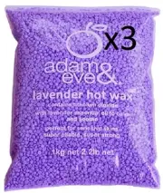 Adam & Eve Jax Wax Premium Lavender Beaded Hot Wax 1kg x3 - Waxing Hair Removal