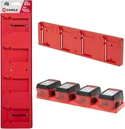 Heavy-Duty Wall Mount Battery Holder for Hilti 22V Batteries by 48 Tools - Durable, Easy-Install Design, UV-Stabilized ABS, Red