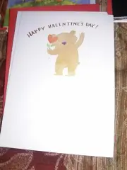 Recycled paper greetings Valentine card for all/ fur ever too I lov beary much