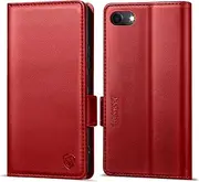 CASBST Mobile Phone Case for iPhone 8/7/SE 2022/2020, Leather Protective Case, Foldable for iPhone SE 2020/2022, Flip Case with Card Slot, Stand, Mobile Phone Case with RFID Flip Case for iPhone