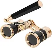 Vintage Binoculars with Handle,Ladies Decorative Stage Opera Theater Glasses Binoculars-Golden(Black)