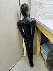 58" Inflatable Blow Up Doll Black Single Faceless Man Black Color Party Decor