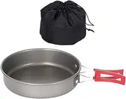 Perfk Frying Pan Nonstick Cooking Skillet Lightweight Comfortable Handle Saucepan Cookware for Outdoor Hiking Camping Backpacking, 15.3 cmx3.5 cm