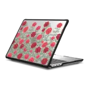 MacBook Pro 14-inch (M1 - M4) Impact Case Dark red peonies floral pattern on clear background