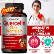 Quercetin with Bromelain & Zinc - Natural Immune Support 120 Capsules