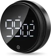 Digital Kitchen Timer, Timer for Kids, Battery Powered with Large LED Display, A