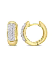 14K 0.57 ct. tw. Diamond Studded Huggie Earrings