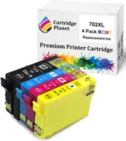 4 Pack (1BK,1C,1M,1Y) Compatible Ink for Epson 702XL for Epson Workforce Pro WF-3720 Workforce Pro WF-3725 Workforce Pro WF-3730