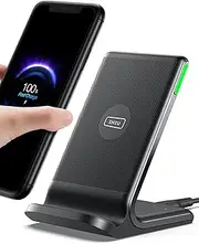 [INIU] Wireless Charger, 15W Fast Wireless Charging Stand with Sleep-Friendly Adaptive Light & Dual Charging Modes for iPhone 14 13 12 11 Pro Max X 8 Plus Samsung Galaxy S23 S22 Google Pixel LG etc