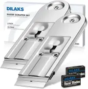 2 Pack Heavy Duty Razor Blade Scraper Set w/ 20 Extra Replacement Blades