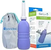 Brondell GoSpa Travel Bidet GS-70 Easy-to-use Portable Bidet with Convenient Nozzle Storage, Travel Bag, 400 ml Capacity, and Angled Nozzle Spray, Purple