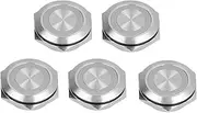NDNCZDHC 5Pcs 25mm Momentary Push Button Switch Self Reset Stainless Steel Waterproof Momentary Switch with LED for Instantaneous Switches Devices(AC220V-White)