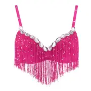 BellyDance Sequin Tassel PartyBra Top Dance PerformanceDiamond Fringe Crop Top