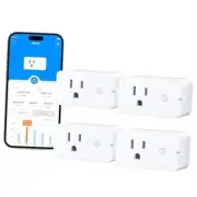 Smart Plug with Energy Monitoring, WiFi Bluetooth Plug Work with Alexa and 4