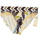 CALIA Retro Chevron Floral Print Swim Bottom Geometric Pattern Size Large NWT