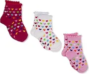 [Jefferies Socks] Girls 2-6X Lovely Hearts Triple Treat Sock