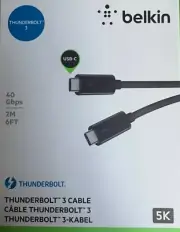 Belkin Thunderbolt 3 Cable (USB-C to USB-C)(100W) (6.5ft/2m)