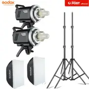 2X Godox MS300 Compact Studio Flash Strobe+ 60*60cm Softbox + Light Stand