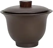 Folpus Handheld Tea Tureen Handheld Covered Bowl 150ml Tea Ceremony Traditional Chinese Zisha Clay Teapot Tea Cup for Travel Office