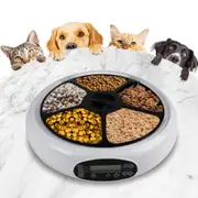 Lentek 5 Meal Automatic Pet Feeder, Timed Food Dispenser for Cat or Dog, 5 Compartments for Portion Control (White)