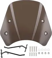 Motorcycle Windscreen, Motorcycle Long Stents Wind Deflector, Aluminum Alloy Front Headlight Fairing Accessories for Cars (Tea)
