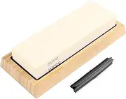 xioaue Whetstone Set,5000/10000 Grit Double-Sided Knife Sharpening Stone for Kitchen,Non-Slip Bamboo Base and Angle Guide