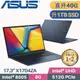 ASUS VivoBook 17 X1704ZA-0021B8505 藍(PENTIUM 8505/8G+32G/1TB SSD/W11/FHD/17.3)特仕筆電