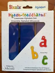 NEW Sizzix Pigeon-Toed Charms Lowercase Alphabet Set 27 Shapes Die Cut 38-1095