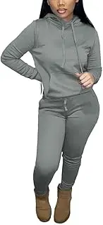 [Nimsruc] Two Piece Outfits for Women Casual Sweatsuits Set Long Sleeve Hoodie Tracksuit