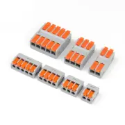 10pcs SPRING LEVER TERMINAL BLOCK ELECTRICAL CABLE WIRE CONNECTOR QUICK SPLICE