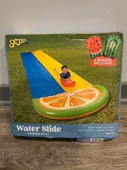 Sloosh 21ft 2 Person Kids Deluxe Orange Water Slides with 2 Boogie Boards Summer
