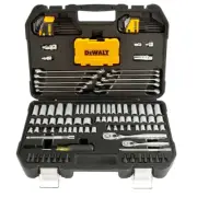 DEWALT Mechanics Tool Set Ratchet Socket Wrenches Hex Keys Bits Chrome 142 Piece